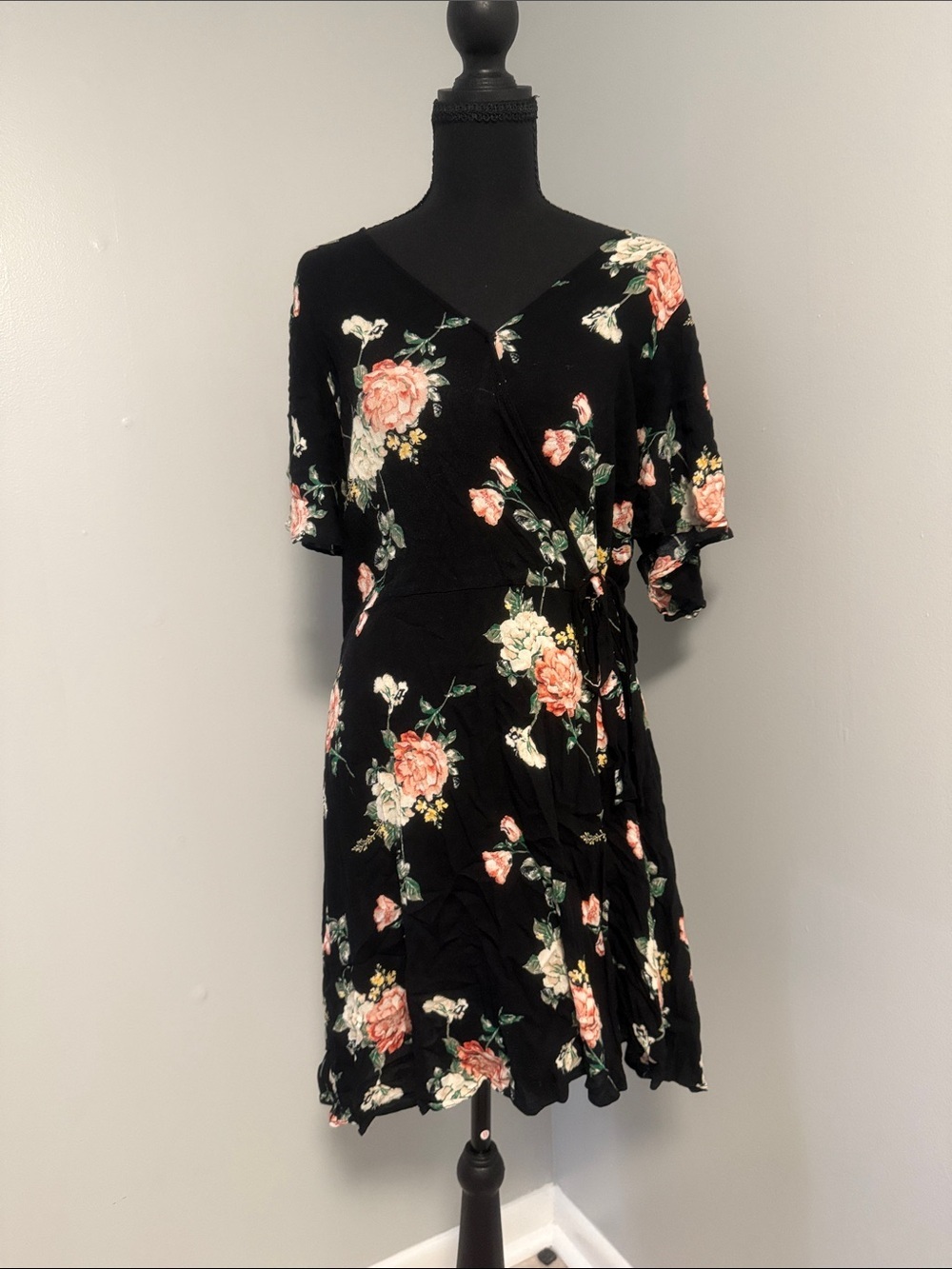 Xhilaration Black Floral Mini Dress